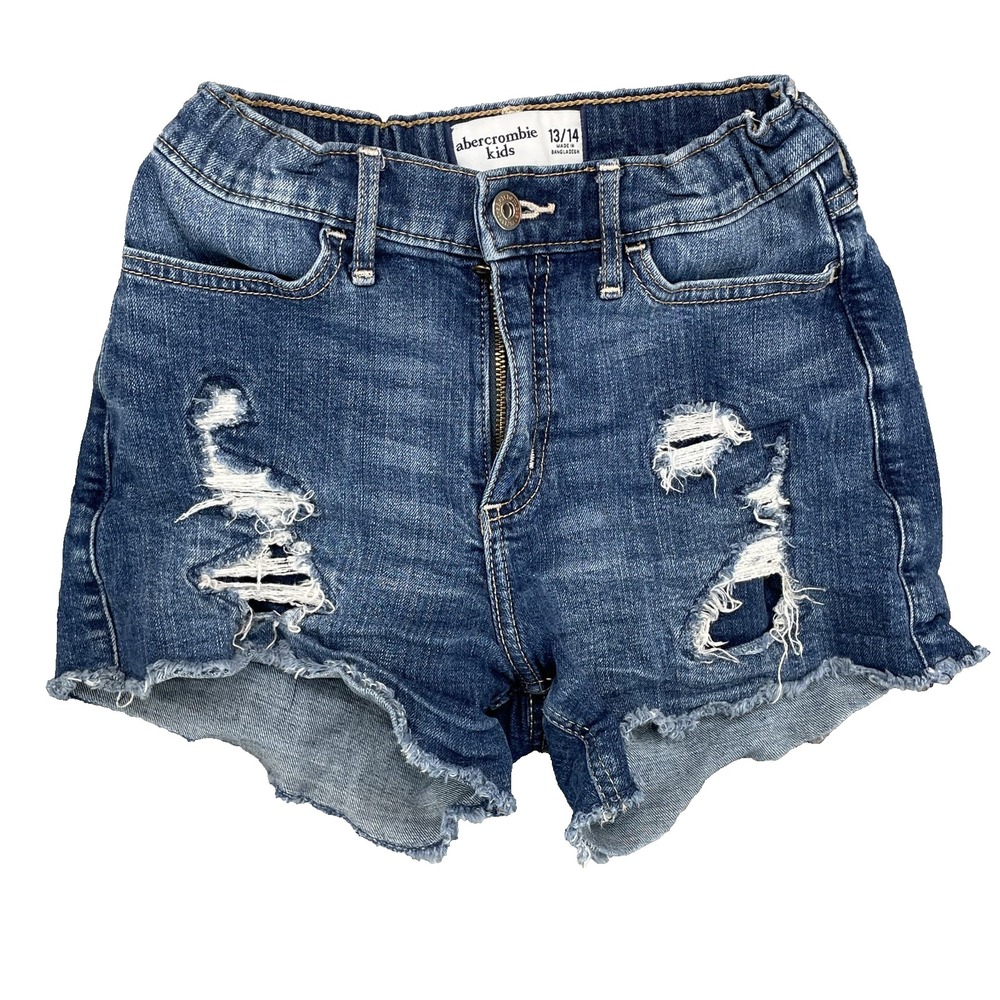 Abercrombie‎ Kids Jean Shorts Girls 13/14 Distressed Daisy Duke Summer Rodeo Y2k